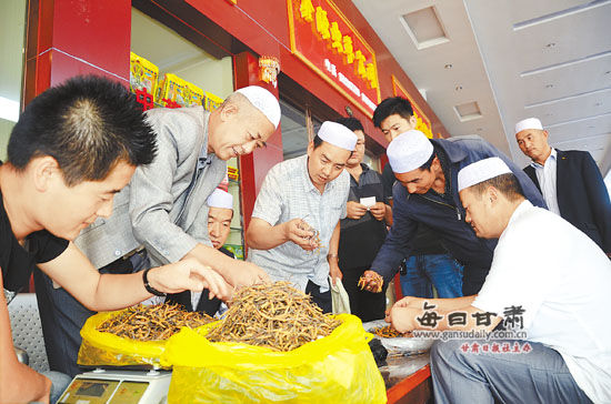 臨夏八坊蟲(chóng)草交易市場(chǎng)內(nèi)蟲(chóng)草交易 臨夏八坊蟲(chóng)草交易市場(chǎng)內(nèi)蟲(chóng)草交易