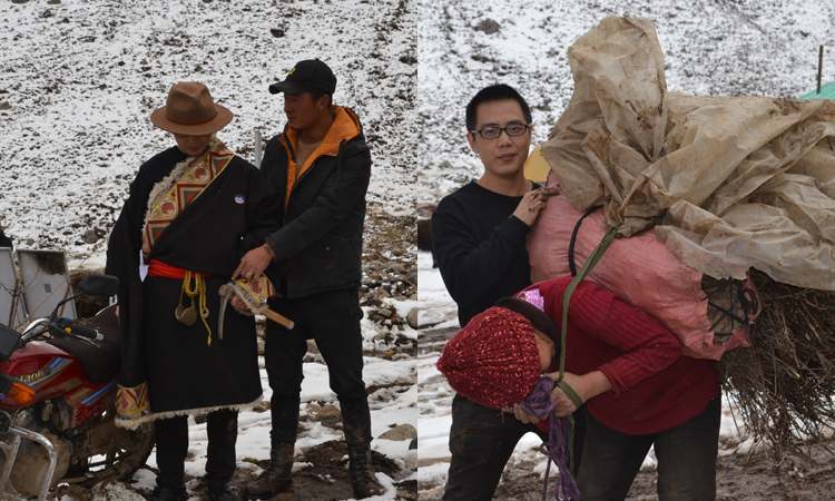 體驗(yàn)藏族服裝與營地藏族阿媽合影 體驗(yàn)藏族服裝與營地藏族阿媽合影